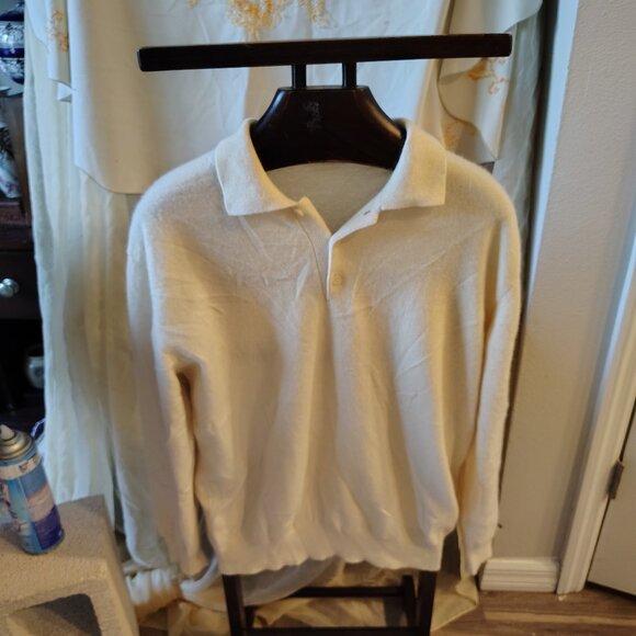 Giorgiolini Men's 100% Cashmere Collared Button Long Sleeve Sweater Size XL - Picture 1 of 3